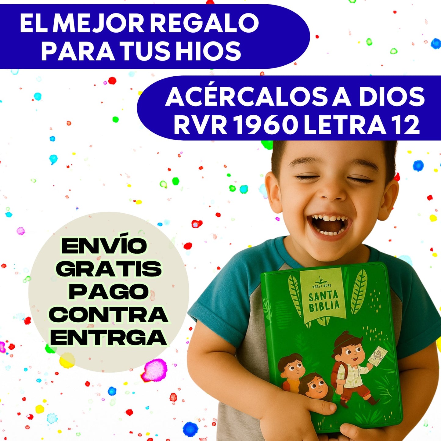 Biblia para Niños Letra Grande Interactiva con Cierre RV1960